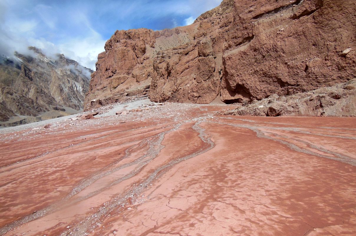 13 Colourful Limestone Cliffs In Wide Shaksgam Valley Between Kerqin And River Junction Camps On Trek To K2 North Face In China